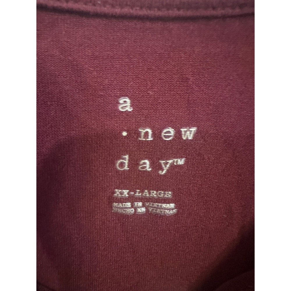 A New Day Tank Top Sleeveless Knit Casual Burgundy XX Large - Picture 2 of 4